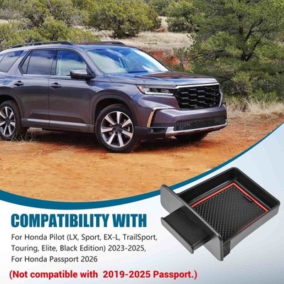 Black Storage Drawer Tray For Honda Pilot 2023-2025 For Honda Passport 2026 BE