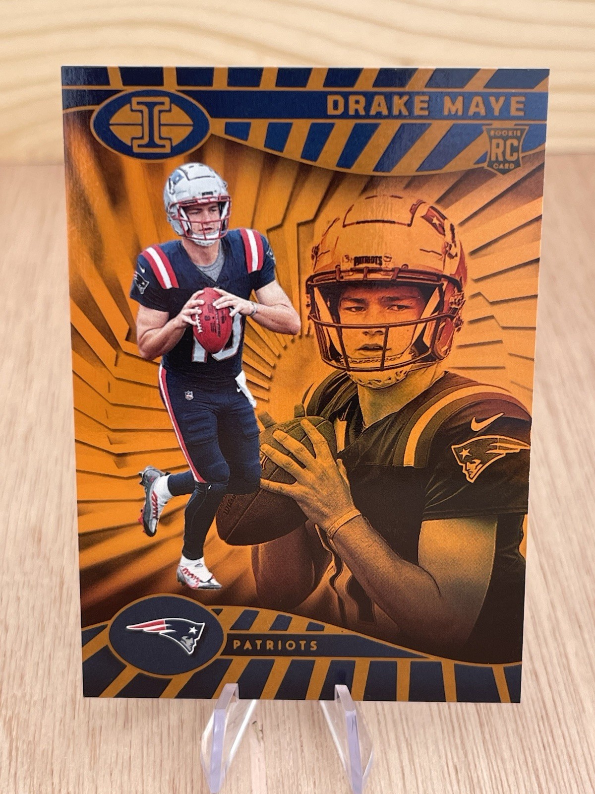 2024 Panini Illusions Drake Maye Orange Trophy Collection Rookie #59 RC