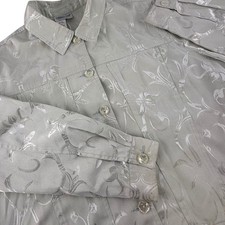 Coldwater Creek XL Green Brocade Jacquard Jacket Y2K Regencycore Art to Wear