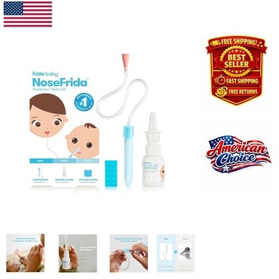 Complete Baby Nasal Care Set: NoseFrida Aspirator & Saline Spray for Cold Relief