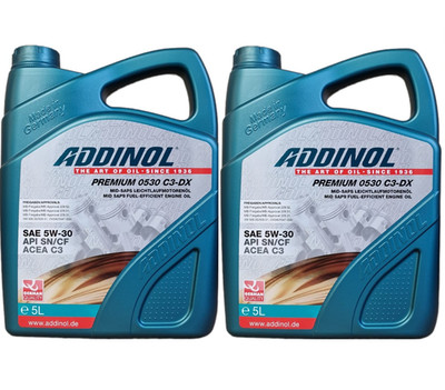 ADDINOL PREMIUM 0530 C3-DX Motoröl 5W-30 2x5 Liter Opel GM Mercedes 229.52 VW C3