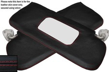 RED STITCH 2X SUN VISORS LEATHER SKIN COVERS FITS FORD ANGLIA 105E 123E