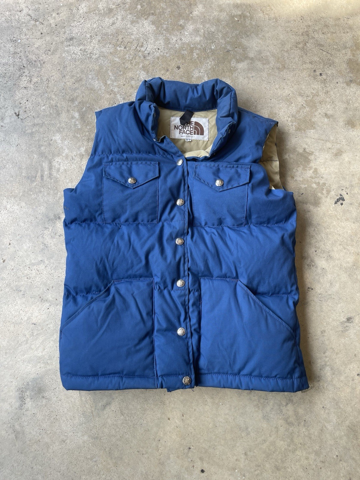 1980s Vintage The North Face Women's Puffer Vest in Medium Blue Thick Warm