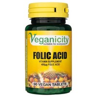 Veganicity Folic Acid FolsäUre 400 Mcg, 90 Tabletten