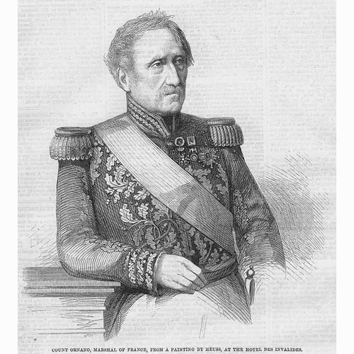 COUNT ORNANO Marshal of France - Antique Print 1861