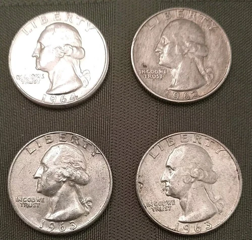 Junk Silver quarters- $1 Face Value or more; 50's And/or 60's Date 90% Ag