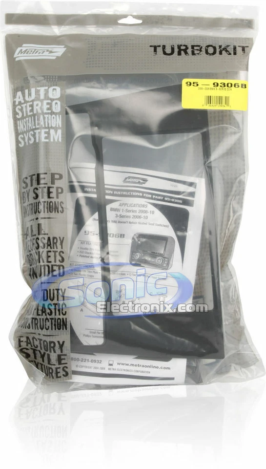 Kit de tablero de instalación doble DIN Metra 95-9306B para BMW Serie 3 2006-2013 (sin navegación) Foto 3 de 3