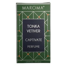Maroma Tonka Vetiver Captivate Men's Perfume, 0.35 Ounce