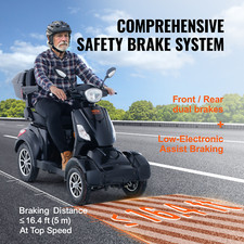 Heavy Duty 4-Wheel Mobility Scooters 31/40Mile 3-Speed 500/450Lbs Capacity