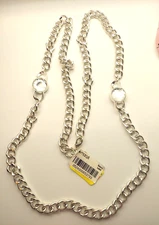 Macy's Jewelry Necklace Chain w/Clear Accents NIP Silver Colored