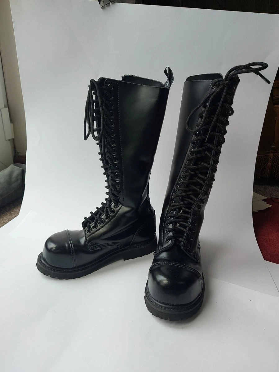KNIGHTSBRIDGE 20 Hole Ranger Boots Size 4 5 Goth Punk Knee