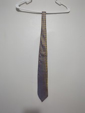 Principles for Men Silk Tie Made in UK Reflective Blue Yellow Box Tie