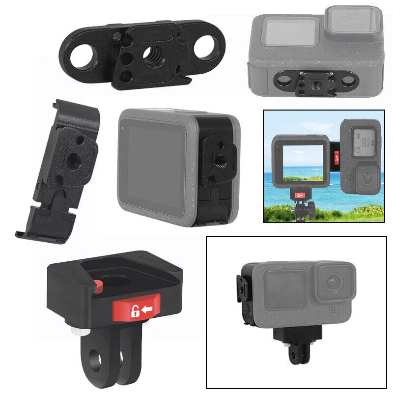 For GoPro Hero 13 12 11 10 Mini Action Camera Cover V Lock 1/4 Base Mount Clamp - Image 2 of 4