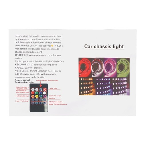 4* RGB 5050 LED Strip Neon Light Kit Under Car Tube Underglow Underbody System - Picture 12 of 13