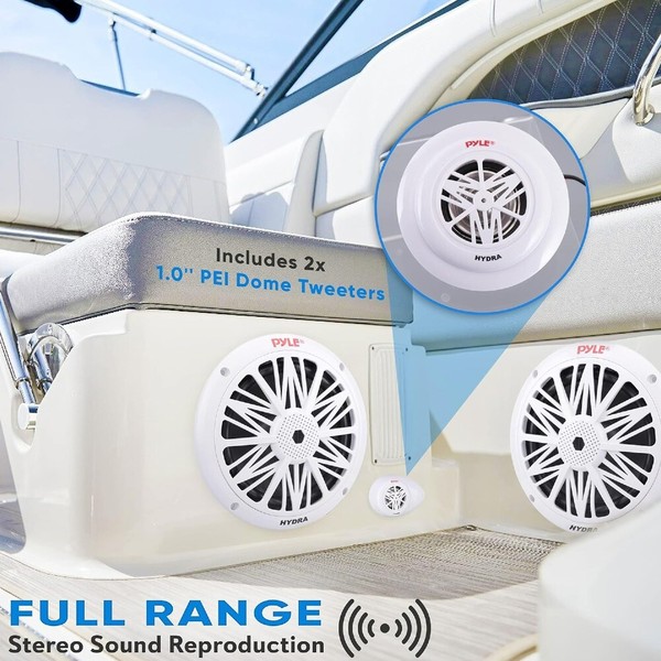 "Pyle PLMR6KW 2-Wege 6,5\" 16,5 Cm 4 Ohm 2-Wege Kit 2 Woofer 2 Tweeter Crossover"-image