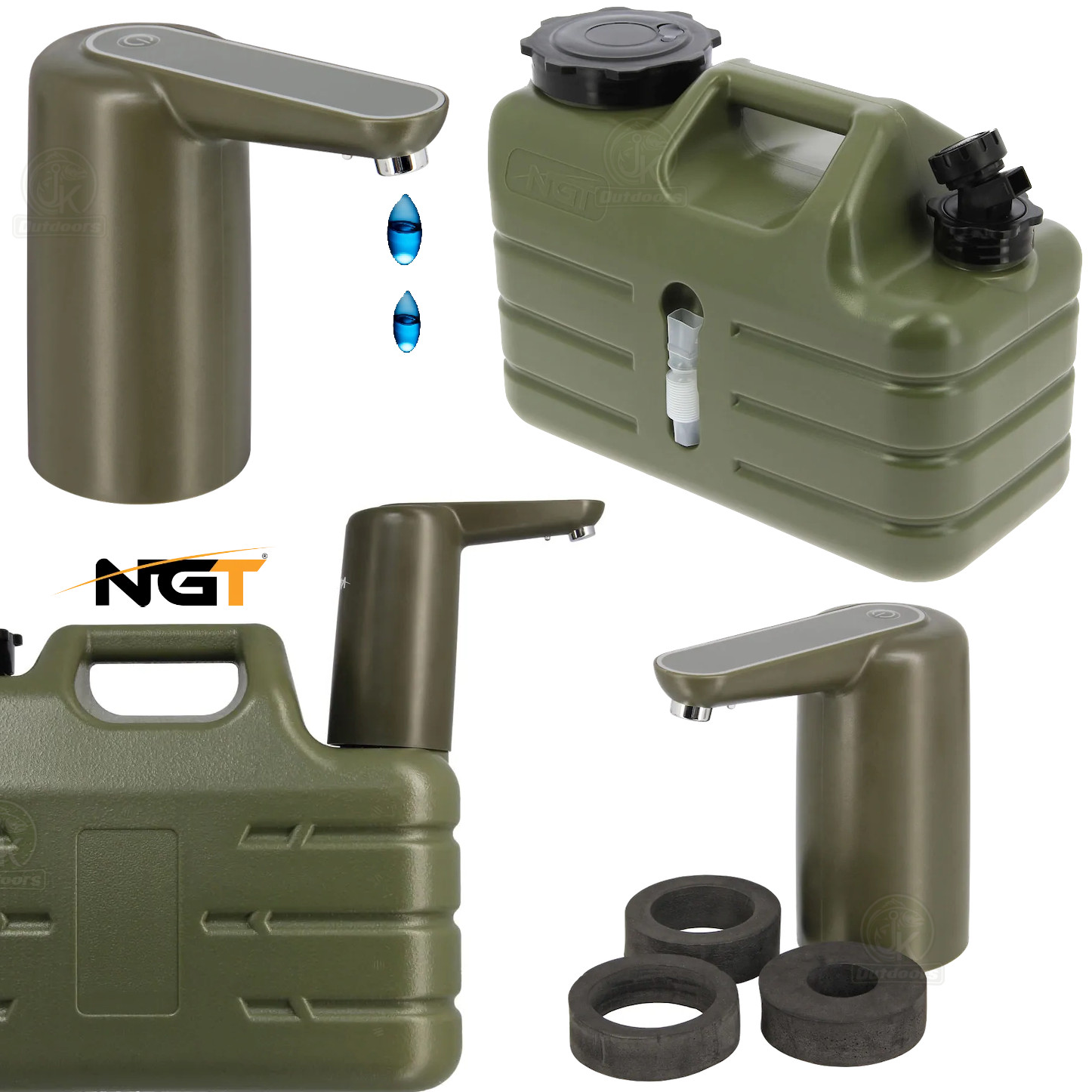 NGT 11L Water Carrier Container + Automatic Water Tap Combo Carp Fishing Camping