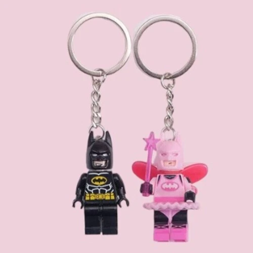 2024 New Exclusive Pink Fairy Batman Lego Keychain Valentine's Day Couple Gift - Picture 7 of 9