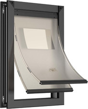 Aluminum Large Dog Door for Interior and Exterior Doors with Two Magenetic Flaps