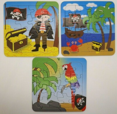 12 x kleines Puzzle Pirat Mitgebsel Kindergeburtstag  