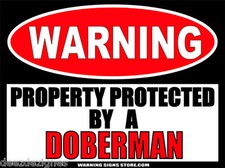 Doberman Stickers Warning Sign Decals for Home or Yard Decal WS226 3"x4" 2pack