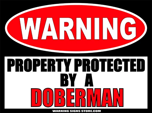 WARNING SIGNS STORE Doberman Stickers Warning Sign Decals for Home or Yard Decal WS226 3"x4" 2pack