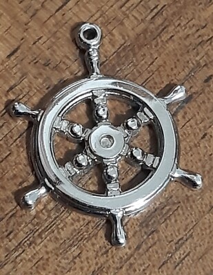 ciondolo X girocollo argento 925 timone nave Pendant Sterling  Sailor $