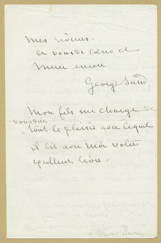 George Sand (1804-1976) - Belle lettre autographe signée - 3 pages - Nohant 1867 - Picture 4 of 4
