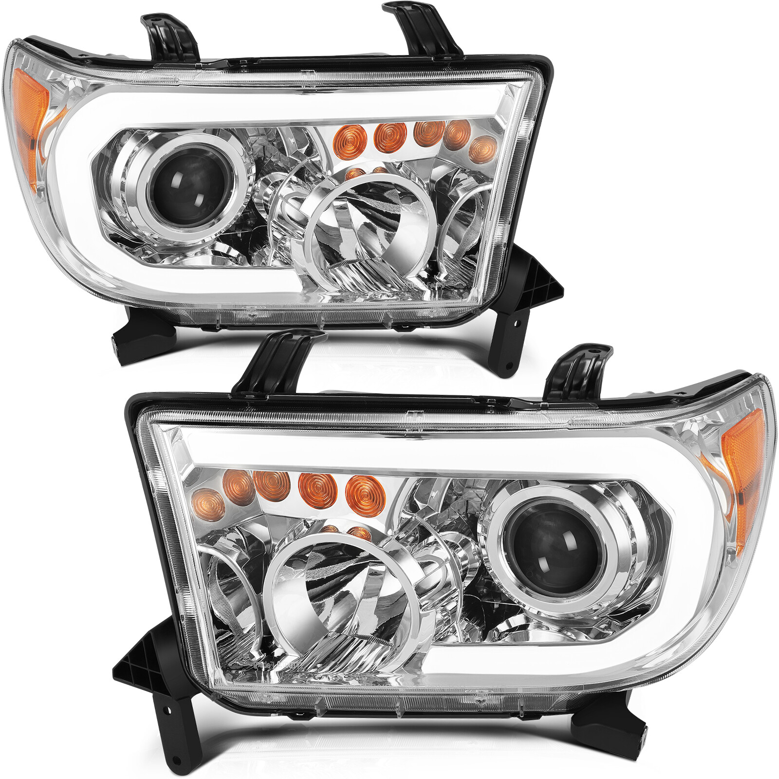 For 07-13 Toyota Tundra 08-17 Sequoia Headlights Assembly Passenger Driver Pair