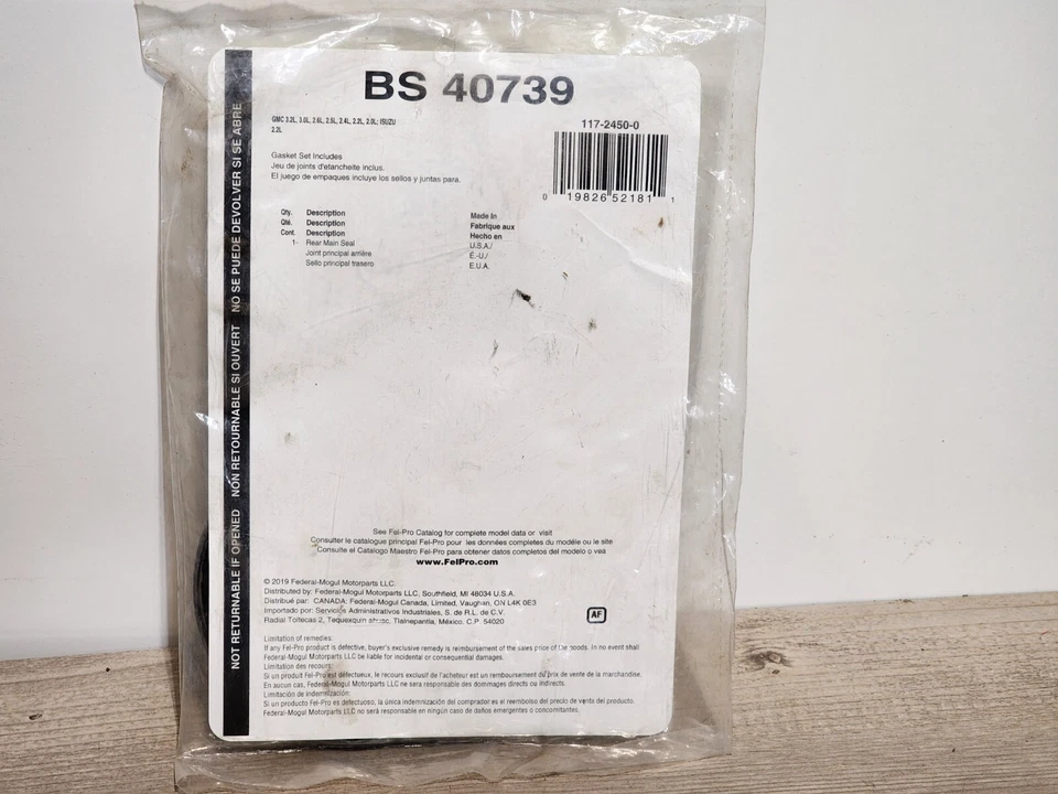 Sello cigüeñal trasero BS40739 Felpro nuevo para Chevy Olds Chevrolet Camaro Blazer Foto 2 de 4