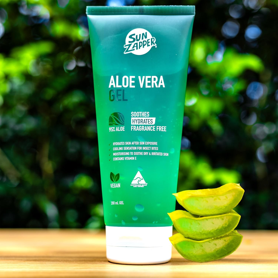 Sun Zapper Aloe Vera Gel after Sun Hydrates Skin after Sun Exposure