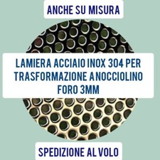  Lamiera forata 3mm ACCIAIO INOX braciere tondo stufe trasformazione NOCCIOLINO