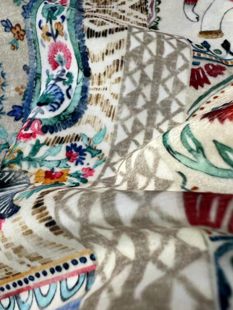 Antique Mughal Paisley Fabric, 140cm Wide, Upholstery Window Craft, Sold by Yard