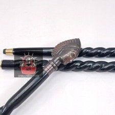 Handmade Working Style Antique Lady Head Handle Walking Stick Curved Wooden Cane