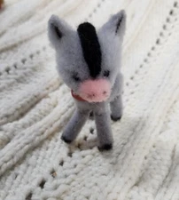 HTF Vtg ARA  Austria 3” Donkey Animal Plush Detailed Wool Woolies Pocket Pet Exc