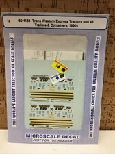 Microscale Decal N Scale 60-4163: Trans Western Express Tractors And 48’ Trailer