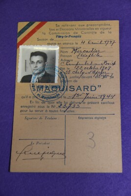 KARTE DER FEUERFESTEN GRUPPIERUNG UND MAQUISARD W2 NR. 3
