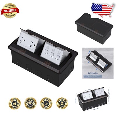 Stylish Dual Pop-Up Floor Box Kit - Oil Rubbed Bronze Electrical Solution
