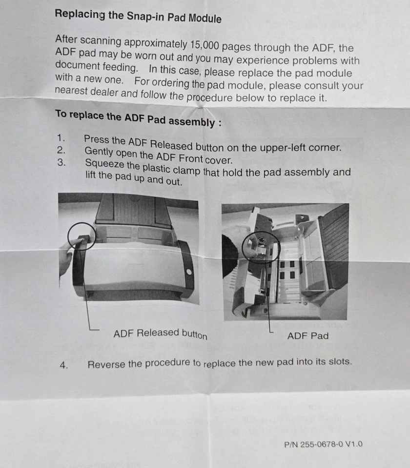 Xerox DocuMate 262i Scanner Snap-In Pad Module ADF Assembly - Image 3 of 3