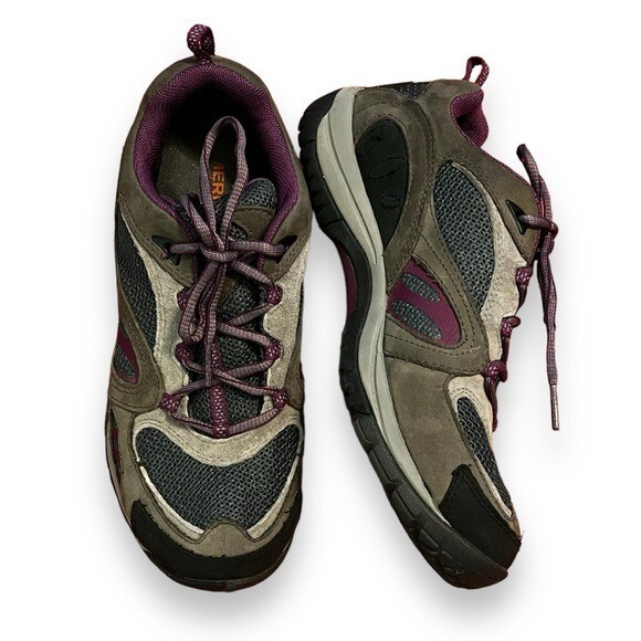 Scarpe da trekking Merrell Azura scamosciate a rete stringate impermeabili Castle Rock Viola 8 5