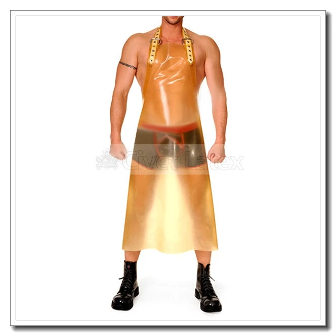 Latex Apron Coat Transparent Adjustable Buckles Unisex Customize 0.4mm H5