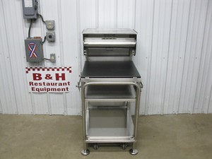 M&E MFG Mobile Stainless Cutting Board 22" x 23" Poly Top Wrapping Prep Table