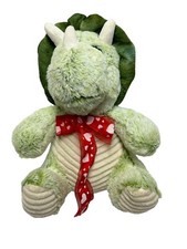 Triceratops Dinosaur Plush Valentine Heart Bow Green Eyes Soft Stuffed Animal
