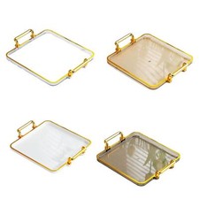 Bandeja decorativa de mesa de centro con asas Bandeja de almacenamiento de frutas de té para mesa de centro