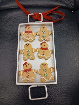Adorable Gingerbread Man Cookies On A Cookie Sheet Christmas Ornament 6.5''