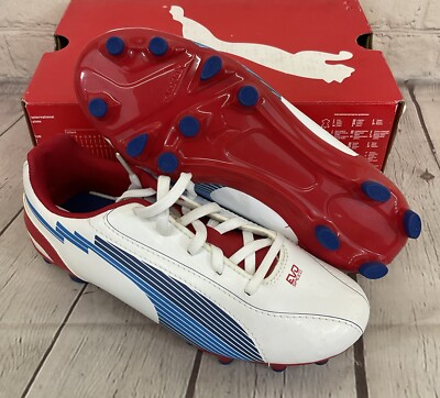 Puma 102598 01 evoSPEED 5 IT JR Youth Soccer Cleats White Limoges