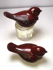 Vintage Resin Bird Pair Male & Female Crowning Touch Made in Taiwan