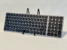 Satechi Aluminum Compact Backlit Bluetooth Keyboard Silver 14.5x5 Multi-Device