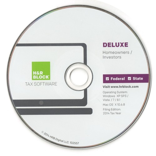 ⭐️ H&R Block Deluxe Software Federal + MO 2014 Tax Year Windows XP MAC OSX CD