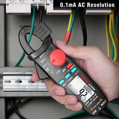 DC Current Clamp Meter 6000 Counts Auto-Ranging Digital Ammeter Amp Ohm Hz ...