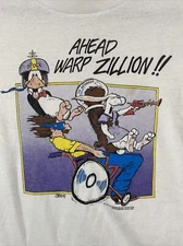 VTG 86 Opus Penguin Comic Warp Ahead Zillion Single Stitch T Shirt L Made USA